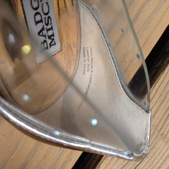 BADGLEY Mischka Crystal Embellished Heels Sz 10 - Picture 8 of 9